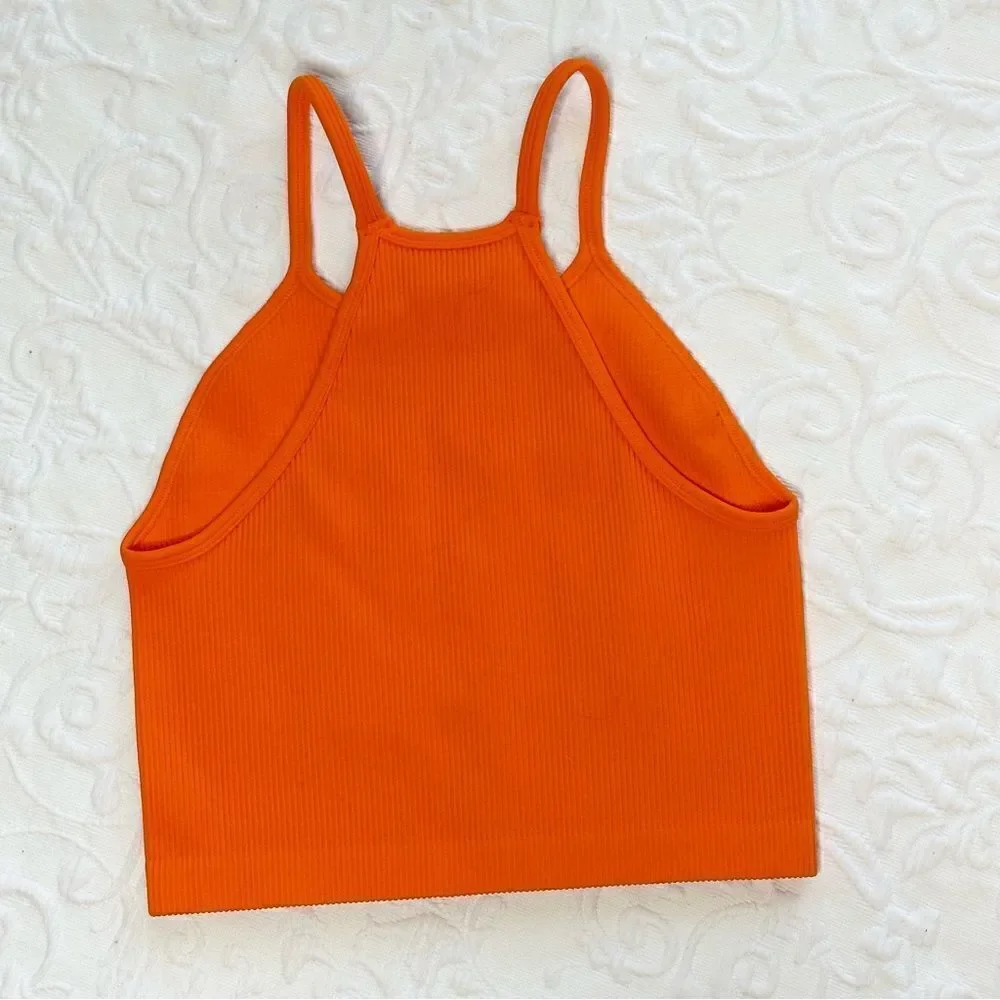 Sunzel Orange Knit crop top M/L NWOT